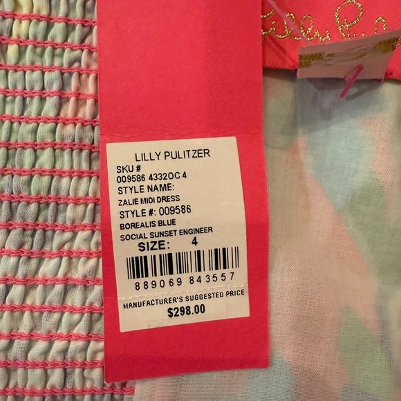 New Lilly Pulitzer Zalie Midi Dress in Borealis Blue Social Sunset 31744 - Picture 13 of 16